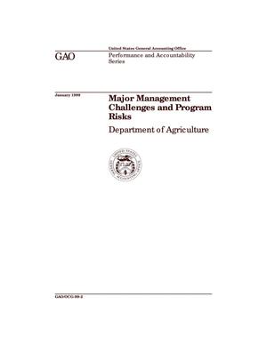 Major Management Challenges and Program Risks: Department of Agriculture