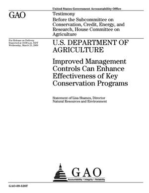 U.S. Department of Agriculture: Improved Management Controls Can Enhance Effectiveness of Key Conservation Programs
