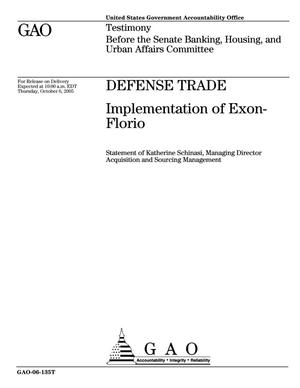 Defense Trade: Implementation of Exon-Florio