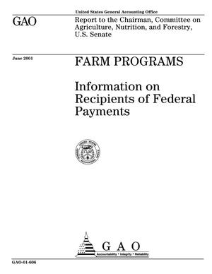 Farm Programs: Information on Recipients of Federal Payments