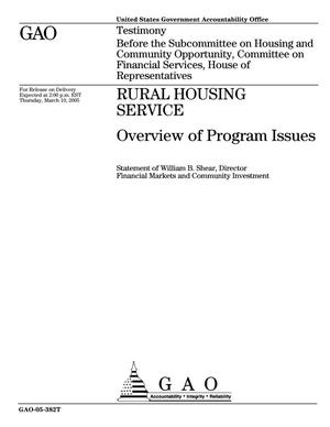 Rural Housing Service: Overview of Program Issues