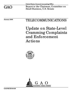 Telecommunications: Update on State-Level Cramming Complaints and Enforcement Actions
