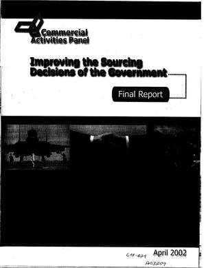 Commercial Activities Panel: Improving the Sourcing Decisions of the Government; Final Report, April 2002