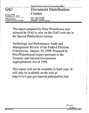 Technology and Performance Audit and Management Review of the Federal Election Commission