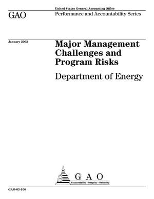 Major Management Challenges and Program Risks: Department of Energy