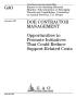 Report: DOE Contractor Management: Opportunities to Promote Initiatives That …
