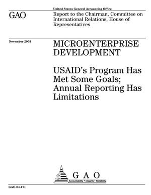 Microenterprise Development: USAID's Program Has Met Some Goals; Annual Reporting Has Limitations