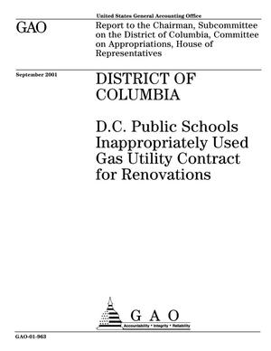 District of Columbia: D.C. Public Schools Inappropriately Used Gas Utility Contract for Renovations