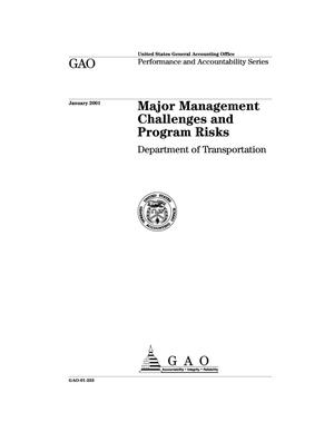 Major Management Challenges and Program Risks: Department of Transportation