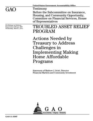 Troubled Asset Relief Program: Actions Needed by Treasury to Address Challenges in Implementing Making Home Affordable Programs