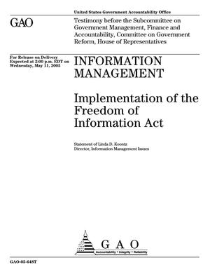 Information Management: Implementation of the Freedom of Information Act