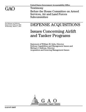 Defense Acquisitions: Issues Concerning Airlift and Tanker Programs