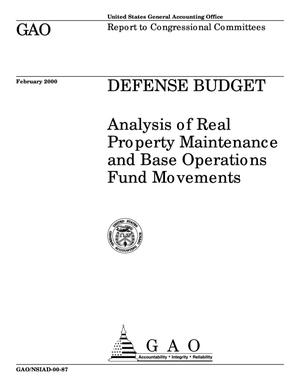 Defense Budget: Analysis of Real Property Maintenance and Base Operations Fund Movements