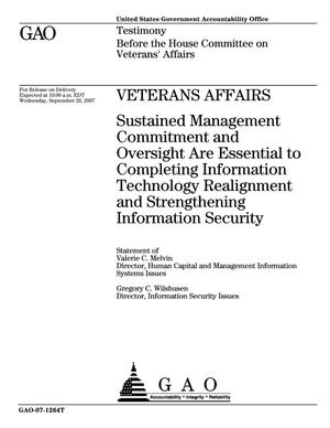 Veterans Affairs: Sustained Management Commitment and Oversight Are Essential to Completing Information Technology Realignment and Strengthening Information Security