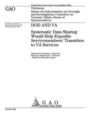 DOD and VA: Systematic Data Sharing Would Help Expedite Servicemembers' Transition to VA Services