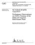 Text: Nuclear Waste Cleanup: Preliminary Observations on DOE's Cleanup of t…