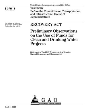 Recovery Act: Preliminary Observations on the Use of Funds for Clean and Drinking Water Projects