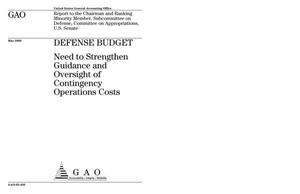 Defense Budget: Need to Strengthen Guidance and Oversight of Contingency Operation Costs