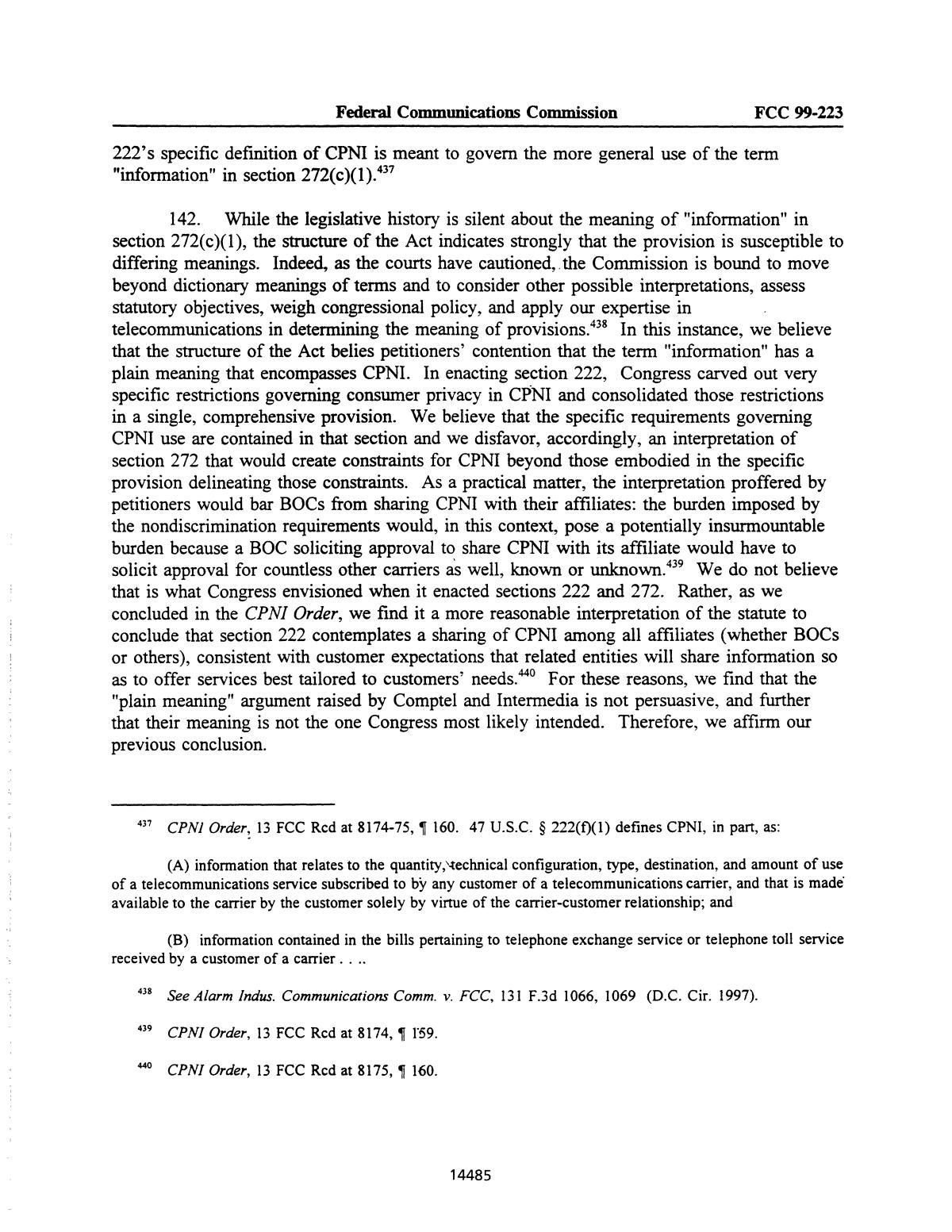 FCC Record, Volume 14, No. 26, Pages 13834 to 14523, August 23 - September 3, 1999
                                                
                                                    14485
                                                