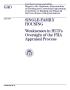 Report: Single-Family Housing: Weaknesses in HUD's Oversight of the FHA Appra…