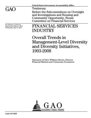 Financial Services Industry: Overall Trends in Management-Level Diversity and Diversity Initiatives, 1993-2008
