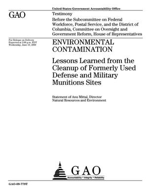Environmental Contamination: Lessons Learned from the Cleanup of Formerly Used Defense and Military Munitions Sites