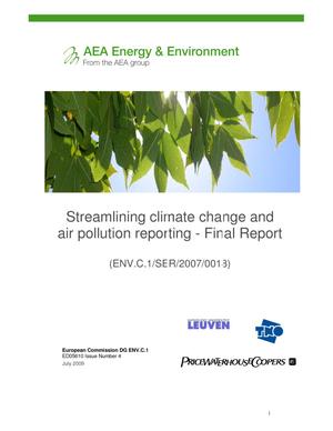 Primary view of object titled 'Streamlining climate change and air pollution reporting: Final Report'.