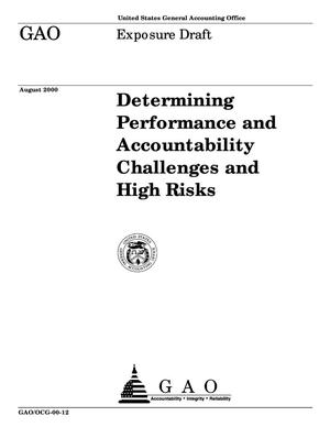Determining Performance and Accountability Challenges and High Risks (Exposure Draft)