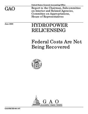 Hydropower Relicensing: Federal Costs Are Not Being Recovered
