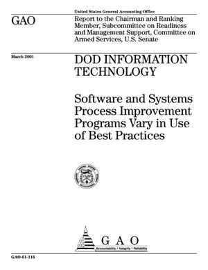 DOD Information Technology: Software and Systems Process Improvement Programs Vary in Use of Best Practices