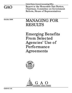 Managing for Results: Emerging Benefits From Selected Agencies' Use of Performance Agreements