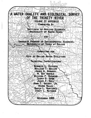 Primary view of object titled 'A Water Quality and Ecological Survey of the Trinity River, Volume 2'.