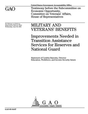 Military and Veterans' Benefits: Improvements Needed in Transition Assistance Services for Reserves and National Guard