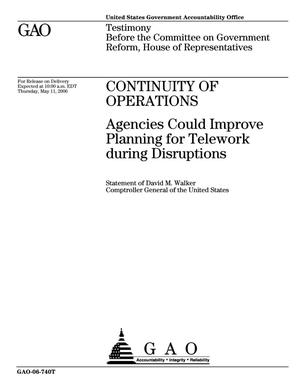 Continuity of Operations: Agencies Could Improve Planning for Telework during Disruptions