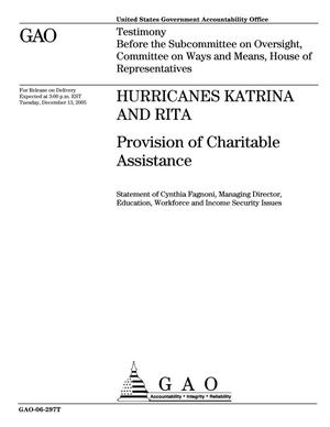 Hurricanes Katrina and Rita: Provision of Charitable Assistance