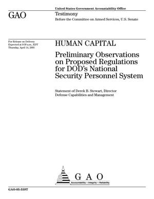 Human Capital: Preliminary Observations on Proposed Regulations for DOD's National Security Personnel System