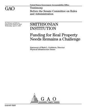 Smithsonian Institution: Funding for Real Property Needs Remains a Challenge