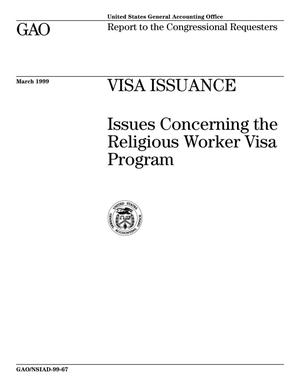 Visa Issuance: Issues Concerning the Religious Worker Visa Program