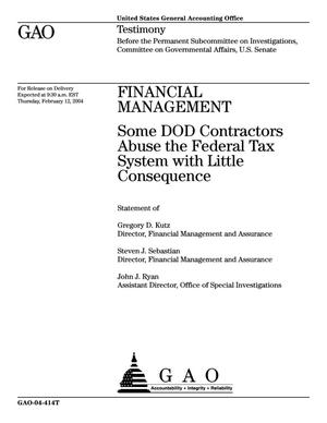 Financial Management: Some DOD Contractors Abuse the Federal Tax System with Little Consequence