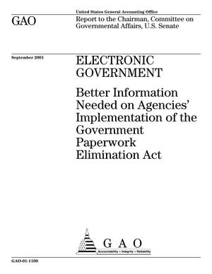 Electronic Government: Better Information Needed on Agencies' Implementation of the Government Paperwork Elimination Act