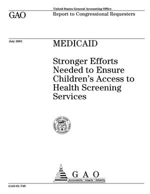 Medicaid: Stronger Efforts Needed to Ensure Children's Access to Health Screening Services