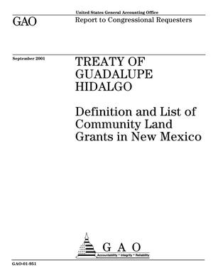 Treaty of Guadalupe Hidalgo: Definition and List of Community Land Grants in New Mexico