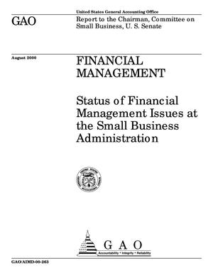 Financial Management: Status of Financial Management Issues at the Small Business Administration