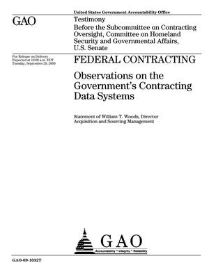 Federal Contracting: Observations on the Government's Contracting Data Systems