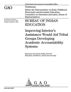 Bureau of Indian Education: Improving Interior's Assistance Would Aid Tribal Groups Developing Academic Accountability Systems