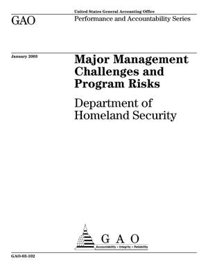 Major Management Challenges and Program Risks: Department of Homeland Security