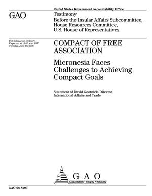 Compact of Free Association: Micronesia Faces Challenges to Achieving Compact Goals