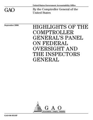 Highlights of the Comptroller General's Panel on Federal Oversight and the Inspectors General