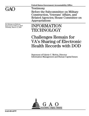 Information Technology: Challenges Remain for VA's Sharing of Electronic Health Records with DOD