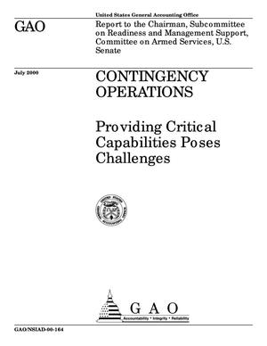 Contingency Operations: Providing Critical Capabilities Poses Challenges